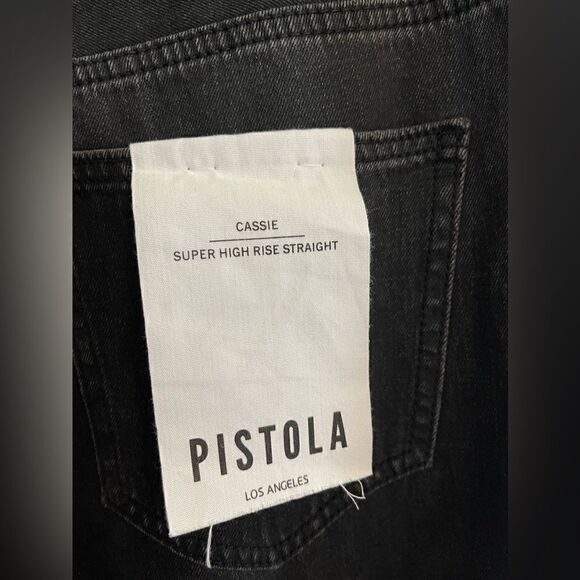 Pistola Cassie High Rise Classic Straight Jeans distressed washed black NWT 33 - Picture 10 of 10